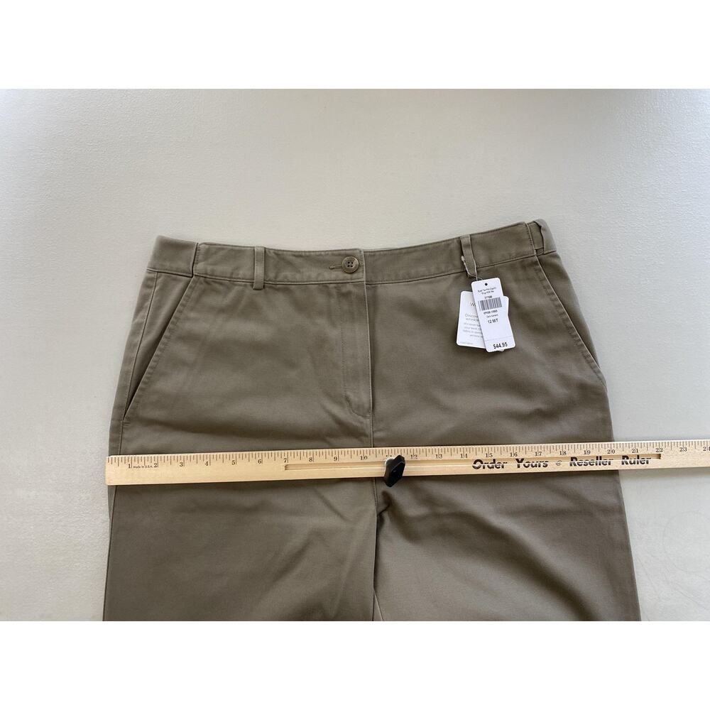 L.L.Bean Pants Womens 12 Medium Tall Brown Classic Fit Chino Wrinkle Free 32x32 - Picture 6 of 16